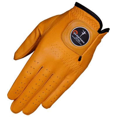 Ever-Bright Men's Golf Gloves OptiColor Premium Leather Golf Glove (Orange, Left Medium/Large)