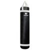 PROLAST Heavy Punching Kicking Bag for Adults, Boxing, MMA, Martial Arts, Muay Thai, Strength Training Equipment, Filled, 5ft, 100 lbs, Colored Strap and Rhino Logo, White and Black view 1