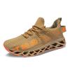 COKAFIL Mens Walking Shoes Running Athletic Fashion Tennis Blade Sneakers, Gold, 7 view 3