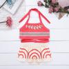 ACSUSS Infant Baby Girls Princess Mona Swimsuit 2PCS Tankini Swimwear Halter Crops Tops with Tutu Skirt Beachwear Red(Briefs) 3-4 view 3