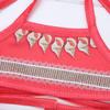 ACSUSS Infant Baby Girls Princess Mona Swimsuit 2PCS Tankini Swimwear Halter Crops Tops with Tutu Skirt Beachwear Red(Briefs) 3-4 view 4