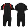 Agoky Kids Girls One-Piece Swimsuit Swimwear Short Sleeves Zippered Shorty Wetsuit Rash Guard Bathing Suit Black 10-12 view 1