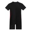 Agoky Kids Girls One-Piece Swimsuit Swimwear Short Sleeves Zippered Shorty Wetsuit Rash Guard Bathing Suit Black 10-12 view 3