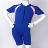 Agoky Kids Girls One-Piece Swimsuit Swimwear Short Sleeves Zippered Shorty Wetsuit Rash Guard Bathing Suit Blue 10-12 view 4