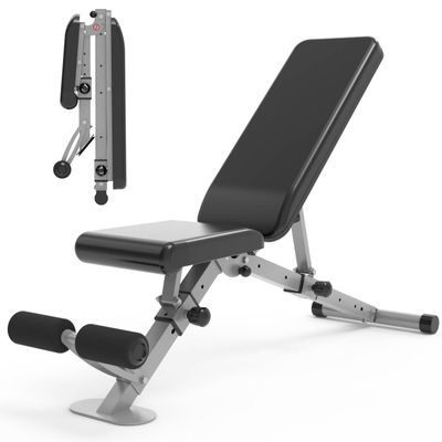 leikefitness Adjustable Weight Bench Foldable Workout Exercise Bench with Automatic Lock for Upright Incline Decline and Flat Full Body Exercise (GM5810(BLACK))