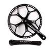 BUCKLOS Folding Bike 130 BCD Crank, Round Single Speed Chainring 45T 47T 53T 56T 58T, Bicycle Black Aluminium Alloy Ultralight Sprocket Crankset, Fit 14'' 16'' 20'' Folding Bike view 1