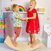 WOOD CITY Wobble Board, Wooden Balance Board Kids for Toddlers & Adults, Curvy Rocker Board for Yoga and Exercise Indoor & Outdoor, Open Ended Learning Toy Gift view 2