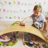 WOOD CITY Wobble Board, Wooden Balance Board Kids for Toddlers & Adults, Curvy Rocker Board for Yoga and Exercise Indoor & Outdoor, Open Ended Learning Toy Gift view 3