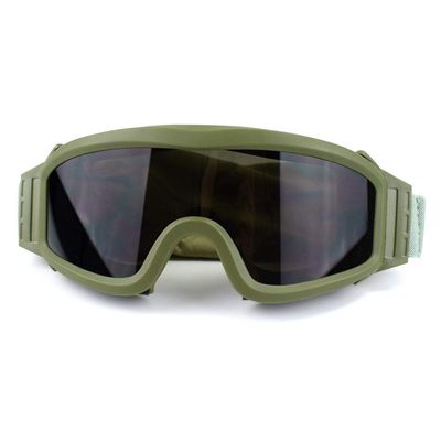 Airsoft Goggles Tactical Safety Glasses with 3 Interchangeable Lenses Anti Fog (Green)
