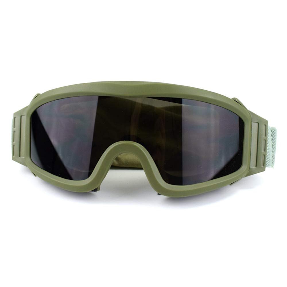 Airsoft Goggles Tactical Safety Glasses with 3 Interchangeable Lenses Anti Fog (Green)
