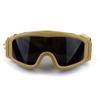 Airsoft Goggles Tactical Safety Glasses with 3 Interchangeable Lenses Anti Fog (Tan) view 1