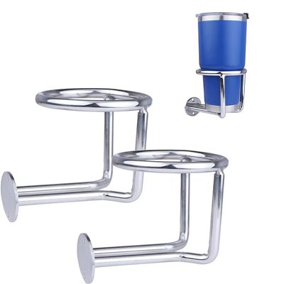 2 Pack Boat Cup Holders,Stainless Steel Ring Drink Holder,Ringlike Wall Mounted Cup Holder for Marine Boat Yacht