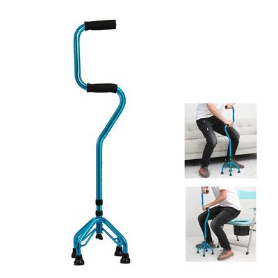Elderly Walkers, Walking Stick Non-Slip Boost Four Legs Armrest for Seniors Adults Limited Mobility Walk Four Claws Crutch ALGFree (Color : A)