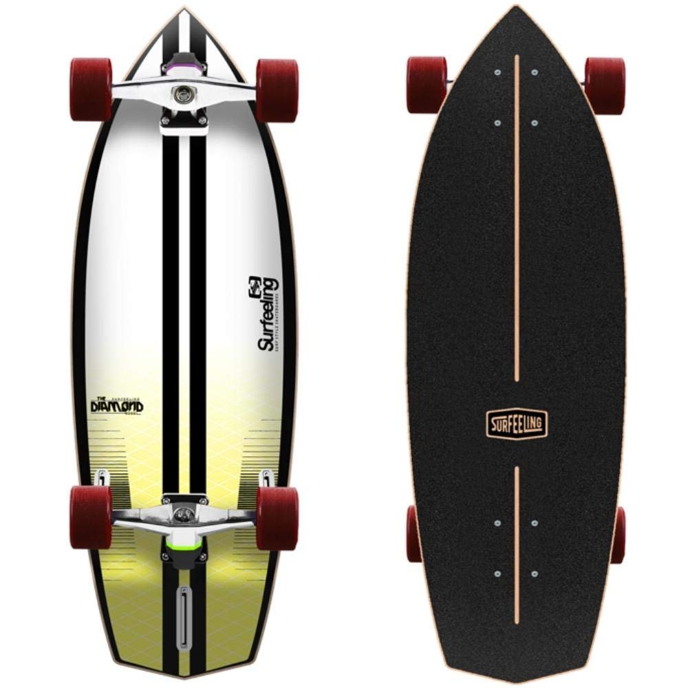 Surfeeling USA The Diamond Surf Style Skateboard - Yellow