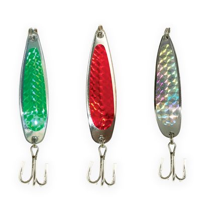 Crocodile Spoon Fishing Lures 3oz, 12 Pcs in 3 Colors with Hooks, for Saltwater & Freshwater Casting & Trolling, Includes Heavy-Duty Hook Setup