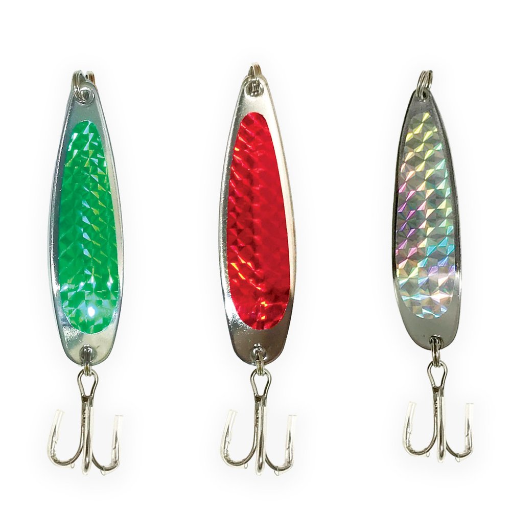 Crocodile Spoon Fishing Lures 3oz, 12 Pcs in 3 Colors with Hooks, for Saltwater & Freshwater Casting & Trolling, Includes Heavy-Duty Hook Setup