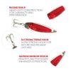 Crocodile Spoon Fishing Lures 3oz, 12 Pcs in 3 Colors with Hooks, for Saltwater & Freshwater Casting & Trolling, Includes Heavy-Duty Hook Setup view 3