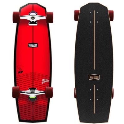 Surfeeling USA Mr. Pop Surf Style Skateboard - Neon Red