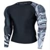 ADOREISM Quick-Dry Men's Long Sleeve Rash Guard UPF 50+ Compression Swim Shirt (King Kong, M) view 1