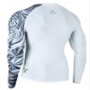 ADOREISM Quick-Dry Men's Long Sleeve Rash Guard UPF 50+ Compression Swim Shirt (White Tiger, 3XL) view 2