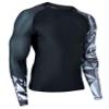 ADOREISM Quick-Dry Men's Long Sleeve Rash Guard UPF 50+ Compression Swim Shirt (King Kong, XL) view 2