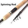1.8m-2.7m Spinning Casting Rods Wooden Handle Carbon Fishing Rod Bass Fishing Tackle Lure Rods Telescopic Fishing Pole (Spinning Rod 2.4 m) view 1