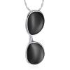 constantlife Cremation Memorial Necklace Ashes Jewelry Stainless Steel Sunglasses Design Pendant Urn Keepsake (Black) view 1