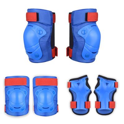 Skyscraper 6pcs Kids Protective Gear Knee and Elbow Pads Wrist Guards Blue QL-37(M)