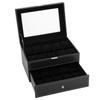 Home Furnishing Plaza Watch Box 20 Mens Case Glass Top Display Organizer Lockable Black Stylish Watch Box Watch Organizer Case, Exquisite Birthday Presents MITPATY view 2