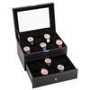 Home Furnishing Plaza Watch Box 20 Mens Case Glass Top Display Organizer Lockable Black Stylish Watch Box Watch Organizer Case, Exquisite Birthday Presents MITPATY view 4
