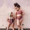 Toddler Kid Baby Girls One-Piece Swimsuit Halter Sleeveless Swimwear Ruffled Floral Beachwear Bathing Suit 1-6T (Dark Orange, 5-6Y) view 2