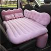 WSJYP Air Mattress, Thickened Flocking Travel Mattress, Camping Air Bed, SUV Rear Seat Car Mattress, with Air Pump,Pink view 1