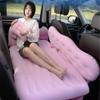 WSJYP Air Mattress, Thickened Flocking Travel Mattress, Camping Air Bed, SUV Rear Seat Car Mattress, with Air Pump,Pink view 3