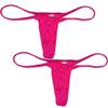 OROCOJUCO 2PCS Men's Spandex Mini Thong Slim Pouch Underwear Shiny Dots G-String T-Back Bikini Hot Pink L view 1