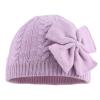 JANGANNSA Winter Warm Knitted Baby Hat for Girls Cotton Lined Infant Toddler Hat Autumn Cute Bow Classic Girls Beanie 0-6Y (Purple, L) view 2