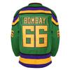 EETUG Mighty Ducks Jersey #96 Charlie Conway #99 Adam Banks #33 Greg Goldberg #66 Gordon Bombay Movie Hockey Jersey White Green (66 Green, Small) view 4
