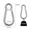 60Pcs Stainless Steel Carabiner Clip Spring-Snap Hook 1/4 in, M6 x 2 3/8 Inch Small Heavy Duty Carabiner Clips for Hammock, Punching Bag, Swing, Gym view 2
