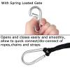 60Pcs Stainless Steel Carabiner Clip Spring-Snap Hook 1/4 in, M6 x 2 3/8 Inch Small Heavy Duty Carabiner Clips for Hammock, Punching Bag, Swing, Gym view 3