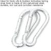 60Pcs Stainless Steel Carabiner Clip Spring-Snap Hook 1/4 in, M6 x 2 3/8 Inch Small Heavy Duty Carabiner Clips for Hammock, Punching Bag, Swing, Gym view 4