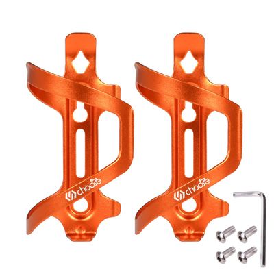 Chooee Mountain Bike Water Bottle Cage, Aluminum Bicycle Water Bottle Holder for Road Bikes Orange 2-Pack