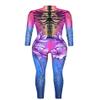URVIP Women Halloween Skeleton Costume Stretch Skinny Catsuit Jumpsuit Bodysuit BAX-138 S view 4