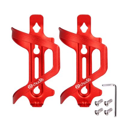 Chooee Bike Water Bottle Holder Aluminum, Bicycle Water Bottle Cage for Road Bikes Mountain Bikes Red 2-Pack