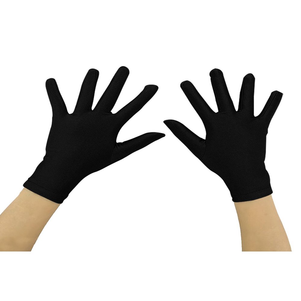 Ensnovo Girls' Boys' Wrist Length Spandex Full Finger Costume Gloves Black 5-18Y