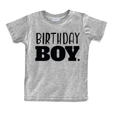 Birthday boy Shirt Toddler Boys Outfit First Happy 2t 3t 4 Year Old 5 Kids 6th (Light Gray, 6 Years)