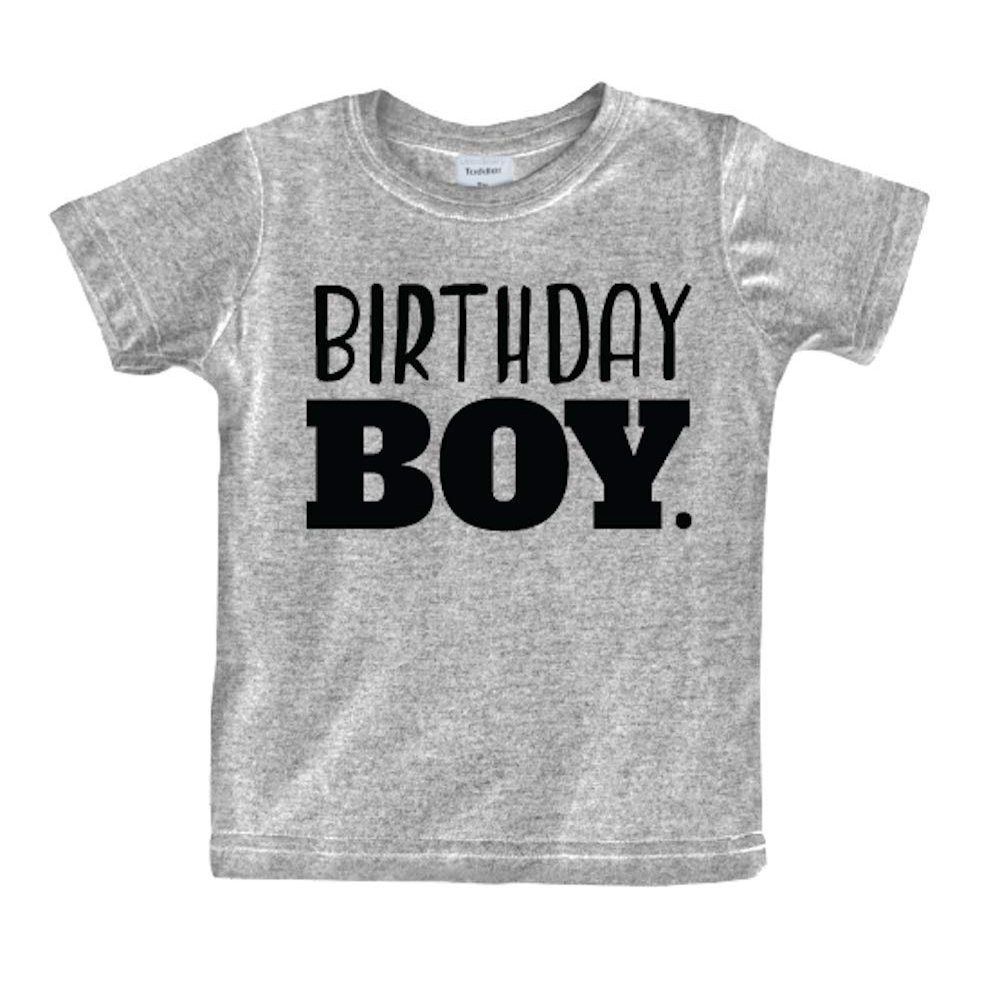 Birthday boy Shirt Toddler Boys Outfit First Happy 2t 3t 4 Year Old 5 Kids 6th (Light Gray, 6 Years)
