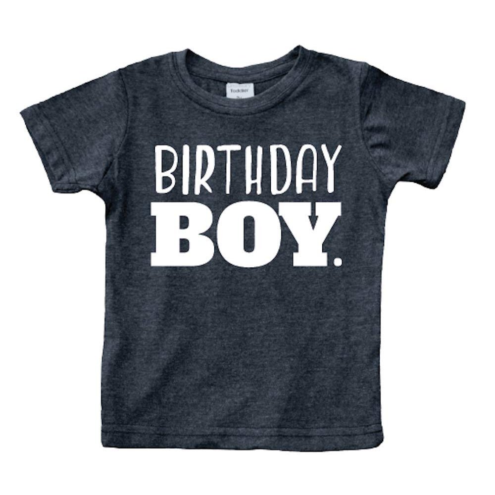 Birthday boy Shirt Toddler Boys Outfit First Happy 2t 3t 4 Year Old 5 Kids 6th (Charcoal Black, 5 Years)