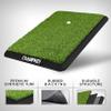 CHAMPKEY Premium Synthetic Turf Golf Hitting Mat | Heavy Duty Rubber Base Golf Practice Mat | Come with 1 Rubber Tee and 9 Plastic Tees (8.5" x 17", LITE Version) view 3