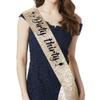 "Dirty Thirty" Sash & Rhinestone Headband Set - 30th Birthday Gifts Birthday Sash for Women Birthday Party Supplies (Gold Glitter/Black) view 2