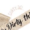 "Dirty Thirty" Sash & Rhinestone Headband Set - 30th Birthday Gifts Birthday Sash for Women Birthday Party Supplies (Gold Glitter/Black) view 4