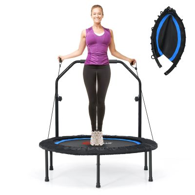 Goplus 40 Folding Fitness Trampoline w/ 2 Resistance Bands